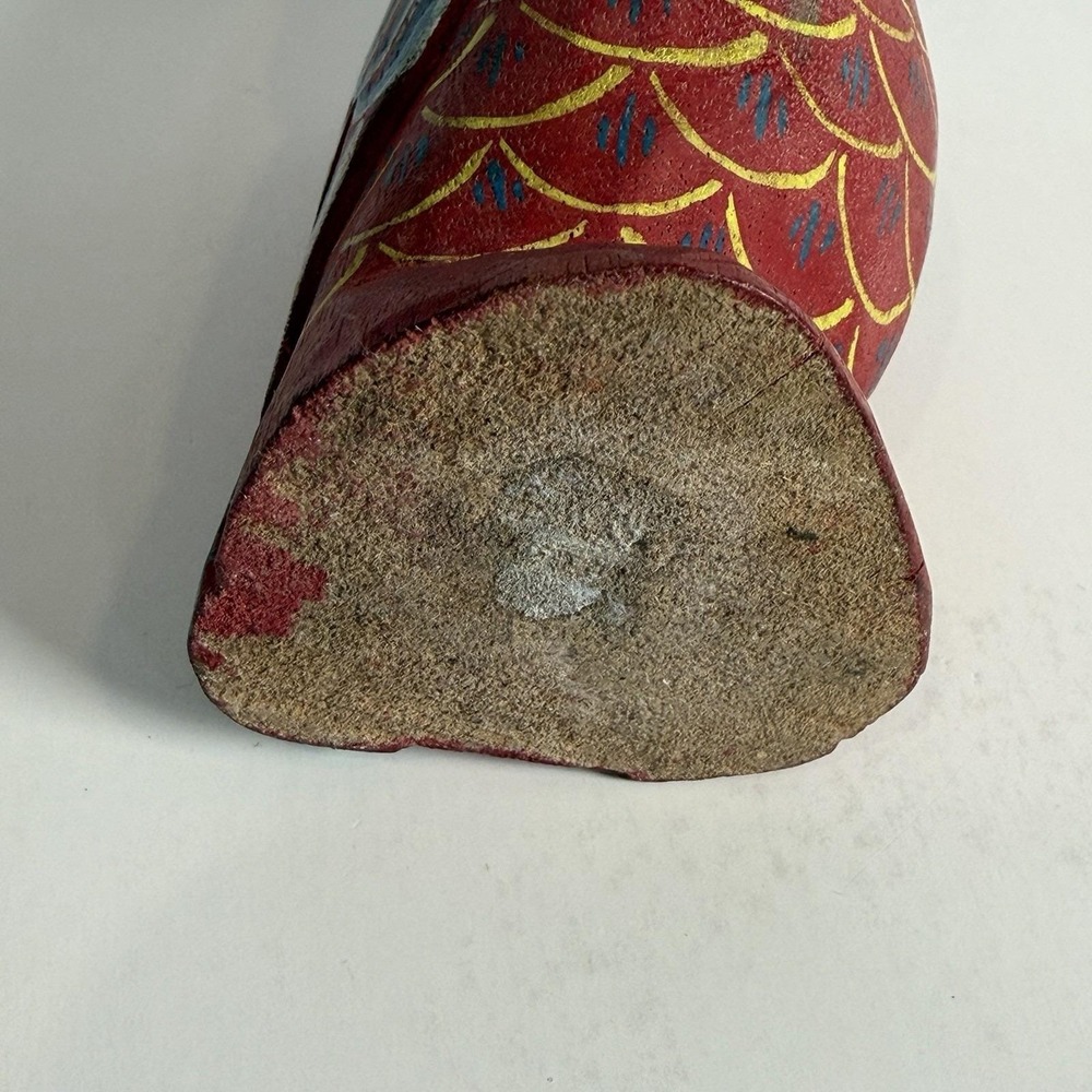Hand Carved Hand Painted Wooden Owl Wood 4" Bird Folk Art - Picture 7 of 10